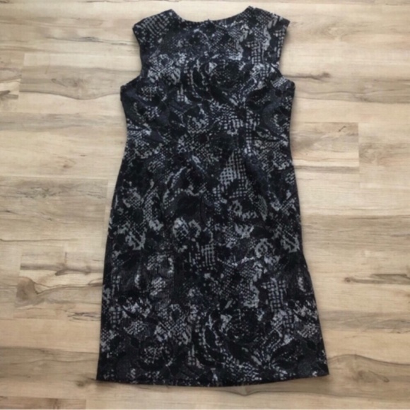 Adrianna Papell Black and Silver Sheath Midi Dress - Picture 5 of 7